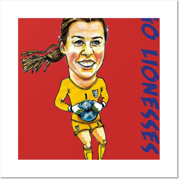 Mary Earps - England goalkeeper caricature Wall Art by dizzycat-biz